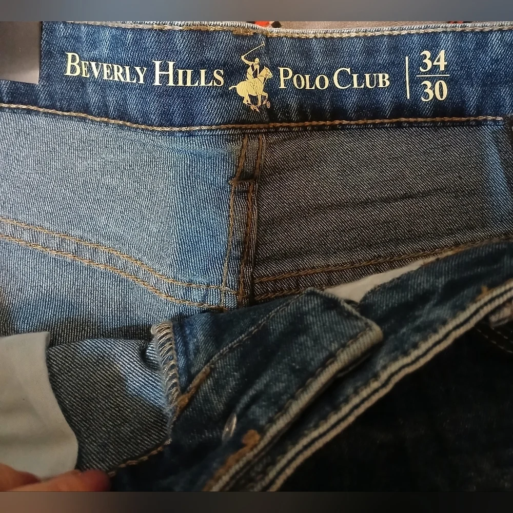 Beverly Hills Polo Club Acid Wash Blue Men's Jeans 34x30 - Picture 7 of 7